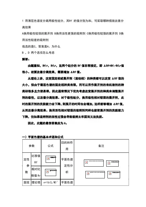展开剂的选择