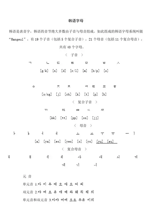 韩语字母