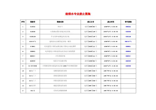 给排水专业废止图集