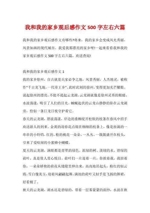 我和我的家乡观后感作文500字左右六篇