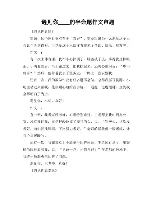 遇见你____的半命题作文审题