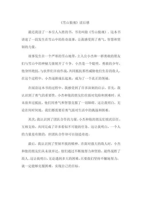 雪山狼魂读后感