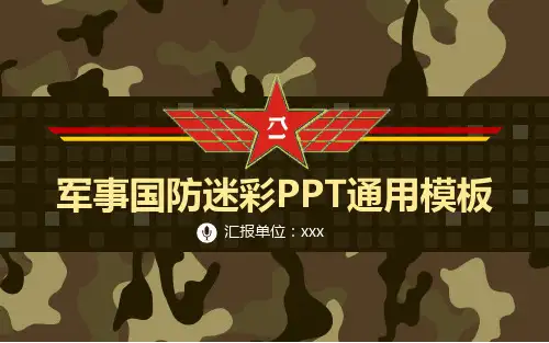 军事国防迷彩PPT通用模版