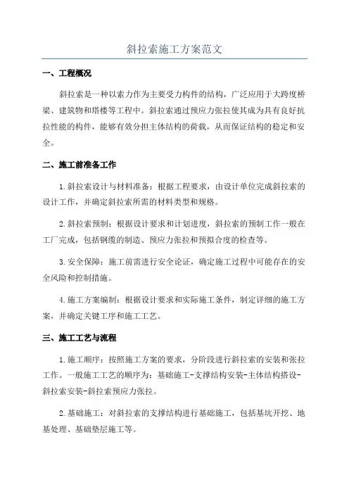 斜拉索施工方案范文
