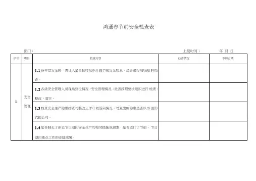 (完整版)春节前安全检查表