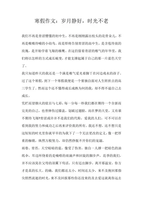 高一散文寒假作文：岁月静好，时光不老