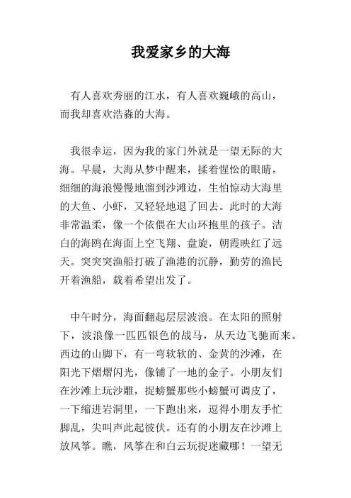 我爱家乡的大海