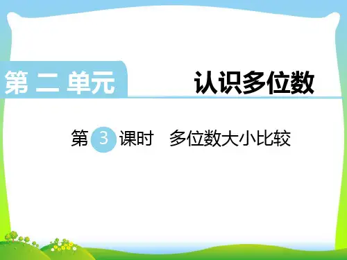 新版苏教版四年级数学下册 第3课时 多位数大小比较 课件.ppt