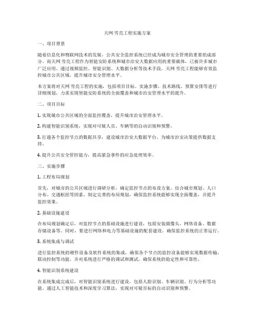 天网 雪亮工程实施方案