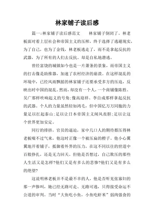 林家铺子读后感
