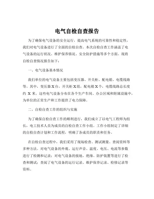 电气自检自查报告