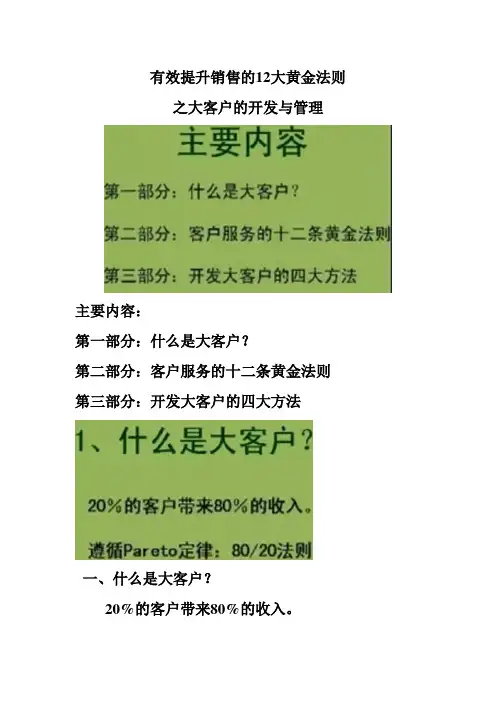 1大客户的开发与管理