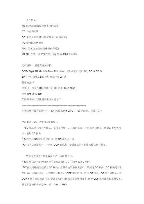 光纤接口详解