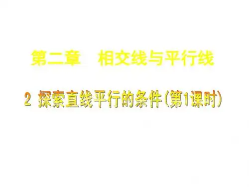 北师大版七年级数学下册课件：2.2 探索直线平行的条件1