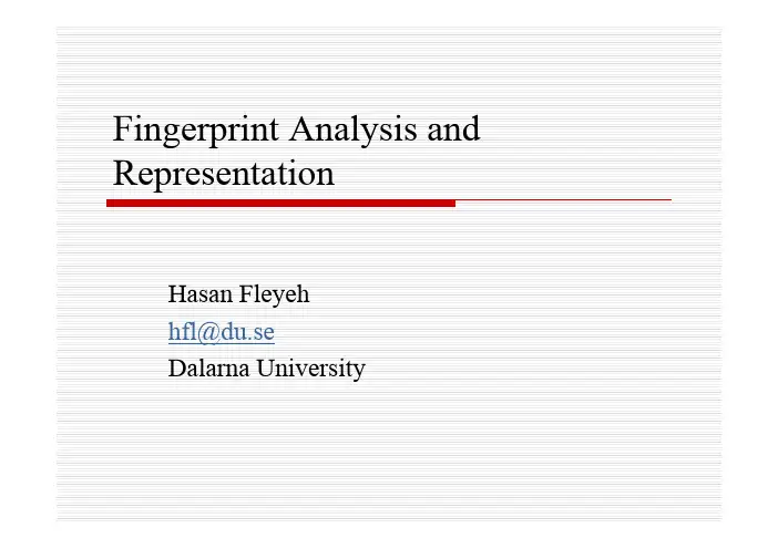 Lecture 8 - Fingerprint Analysis