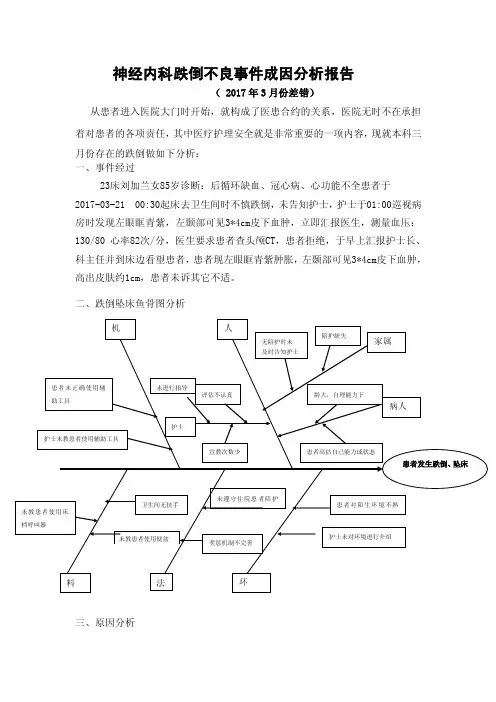 跌倒坠床鱼骨图分析