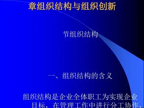 组织结构与组织创新培训课程(PPT28张)