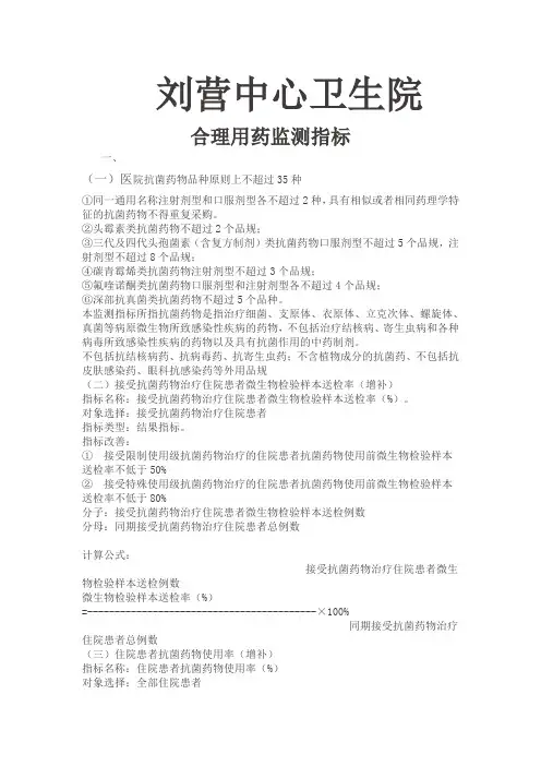 合理用药监测指标