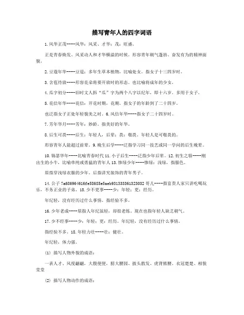 描写青年人的四字词语