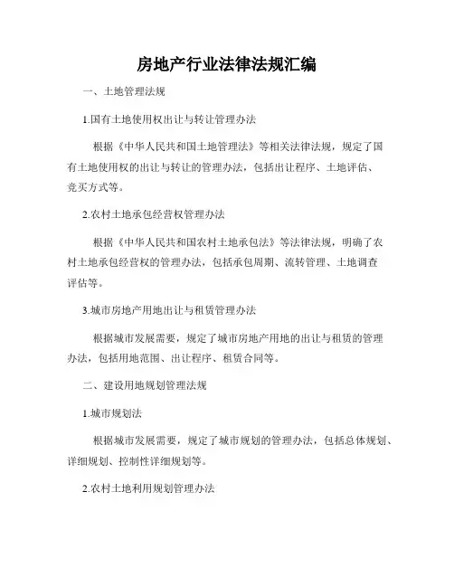 房地产行业法律法规汇编