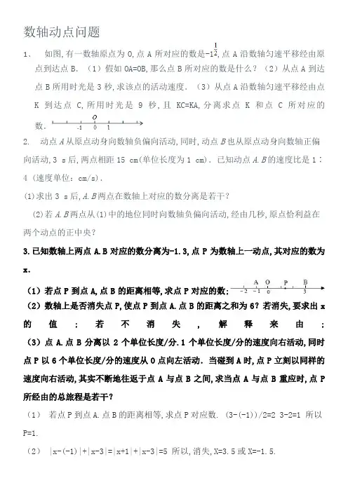 初一数轴动点问题(有答案)