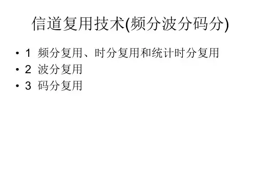 信道复用技术(频分波分码分)