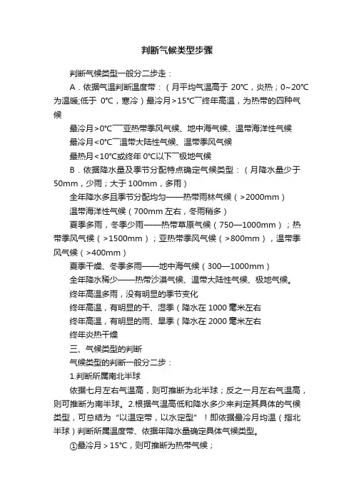 判断气候类型步骤