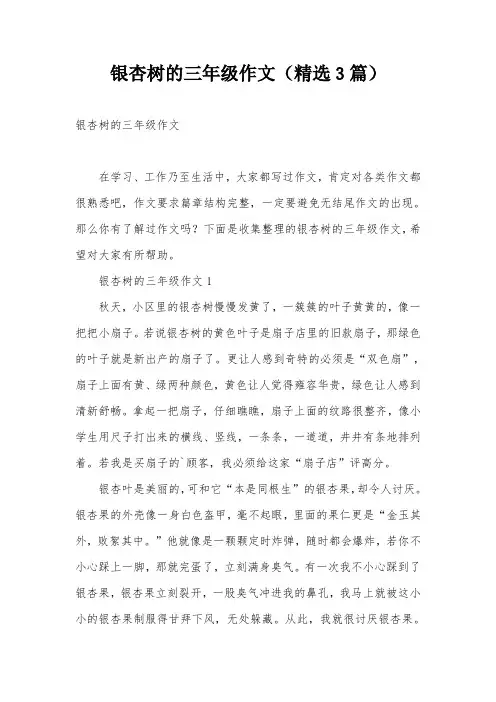 银杏树的三年级作文(精选3篇)
