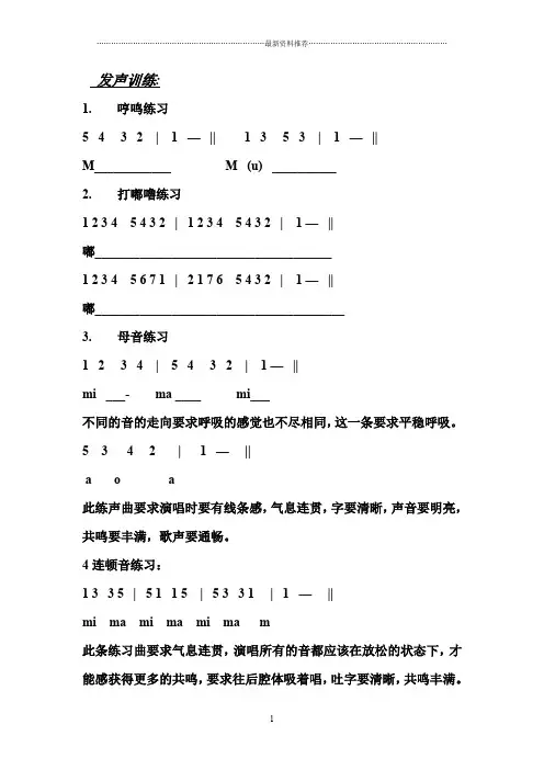 发声练习精编版