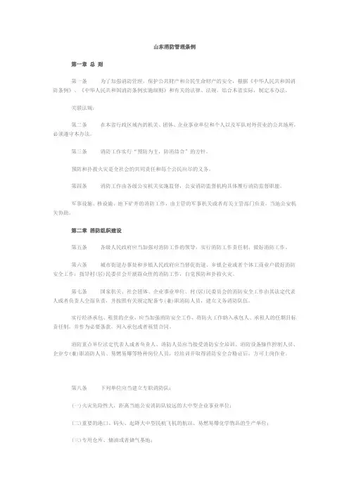 山东最新消防管理条例