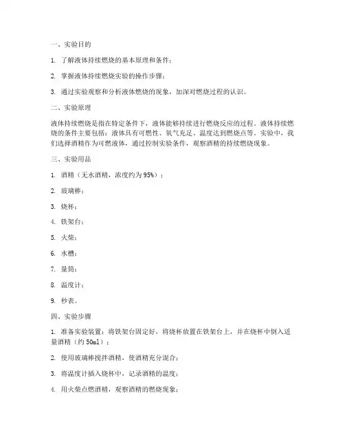 液体持续燃烧实验报告