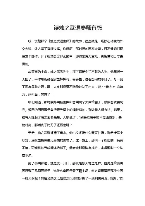 读烛之武退秦师有感