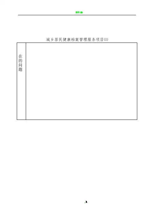 基本公共卫生服务项目督导工作记录表