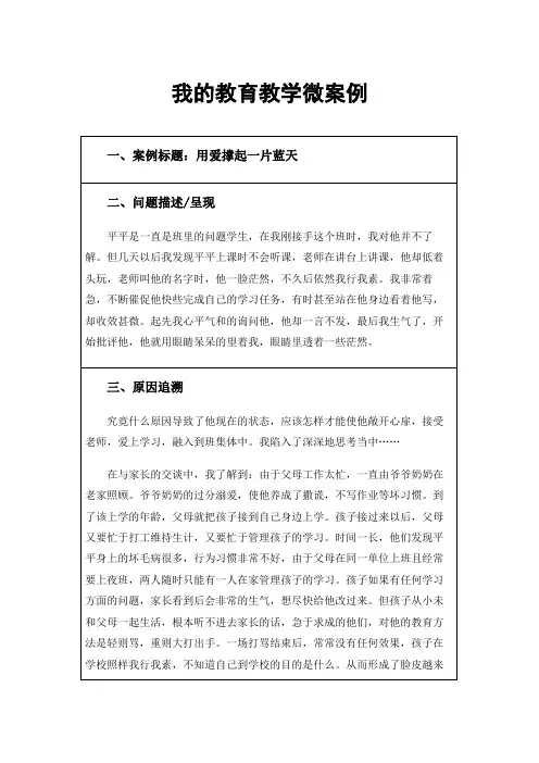 我的教育教学微案例