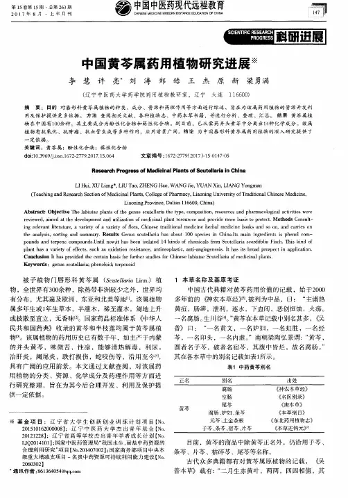 中国黄芩属药用植物研究进展