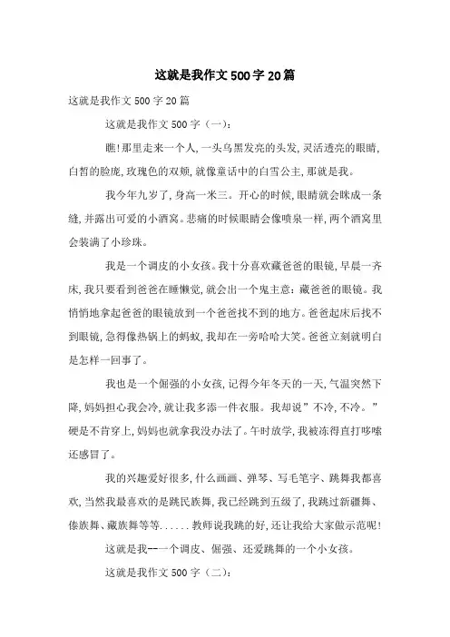 这就是我作文500字20篇