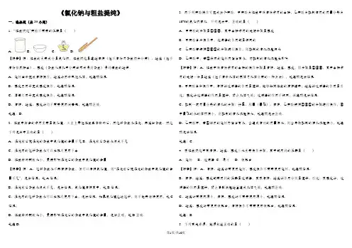 人教版九年级下册第十一单元盐化肥《氯化钠与粗盐提纯》专题训练