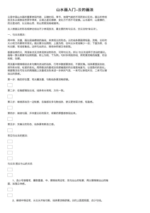 山水画入门~云的画法