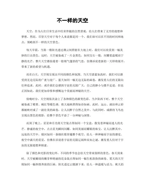 不一样的天空