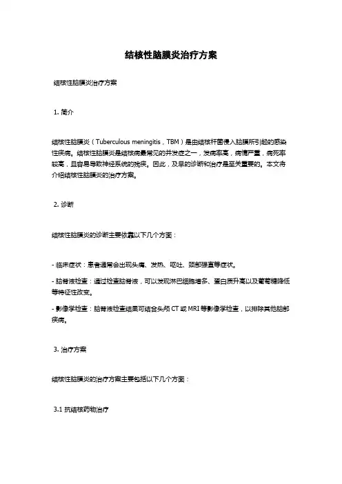 结核性脑膜炎治疗方案