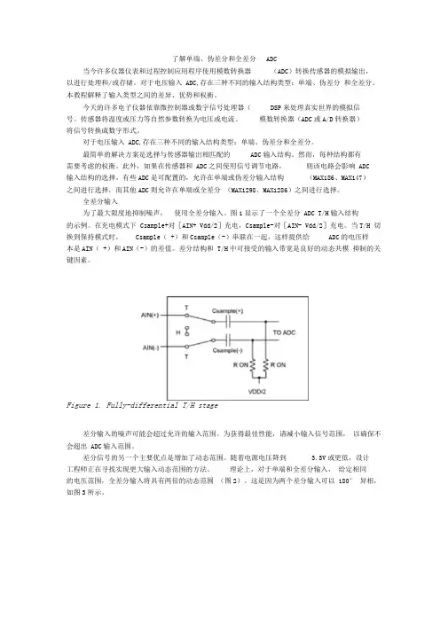 AN1108-了解单端、伪差分和全差分ADC