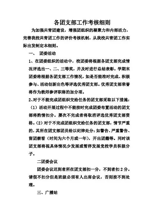 团支部考核细则