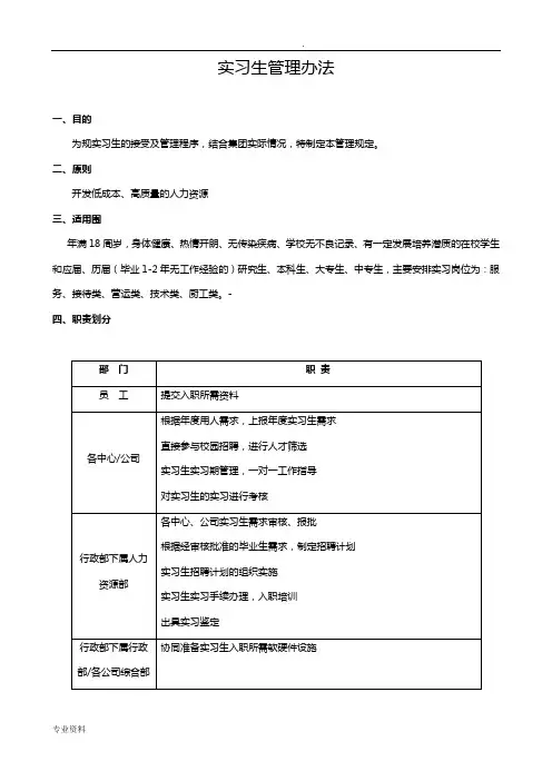 实习生管理办法46477