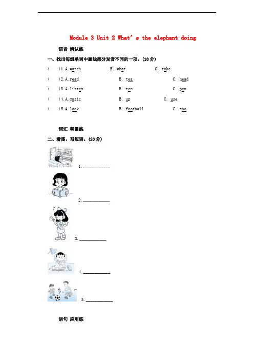 四年级英语上册 module 3 unit 2 what's the elephant