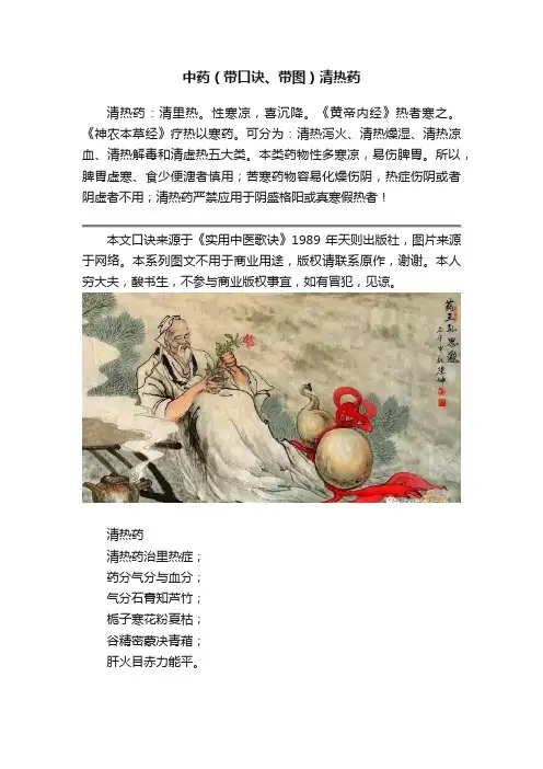 中药（带口诀、带图）清热药
