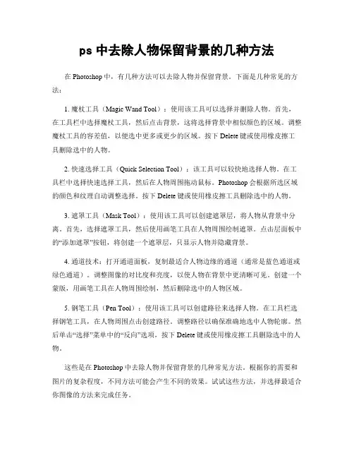 ps中去除人物保留背景的几种方法
