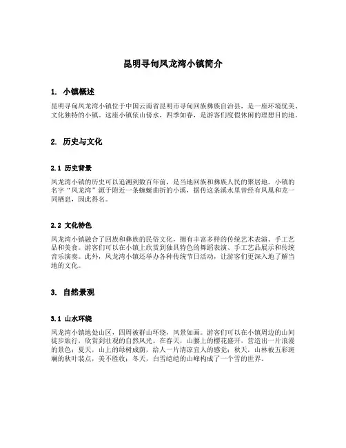 昆明寻甸凤龙湾小镇简介