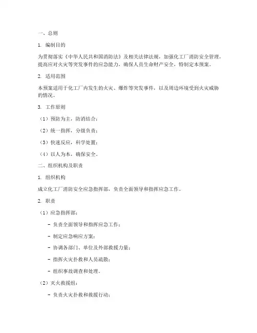 化工厂消防专项应急预案范本