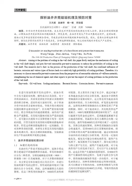 211004425_探析油井井筒结垢机理及预防对策