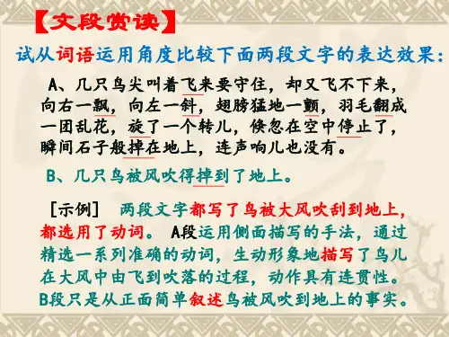 2015年12月海南省文昌中学人教版七年级语文作文写作课件公开课《片段作文之动作描写》(共23张PPT)